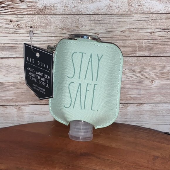 Nwt Rae Dunn Hand sanitizer key chain STAY SAFE - Picture 1 of 1